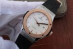 Replica Hublot Classic Fusion 42mm RG JJF White Dial Black Gummy Strap A2892 - Image 2