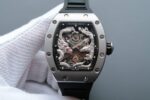 Replica Richard Mille RM057 Dragon Phoenix SS Case Silver Dragon Dial Black Rubber Strap
