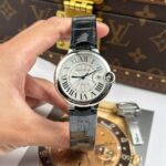 Cartier Ballon Bleu Replica 11 Watch White Dial Leather Strap AF Factory 40mm - Image 2