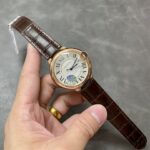 Fake Cartier Watch Ballon Bleu de Rose Gold 42mm Silver Dial Leather Strap WGBB0030 AF(1:1 replica) - Image 7