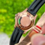 Rolex Replica 1:1 Watch Yacht-Master Rose Gold Plated Rubber Strap 40mm - Image 6