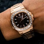 Patek Philippe Nautilus 5711 40MM Black Diamond Dial With Rose Gold Bracelet(1:1 replica) - Image 2