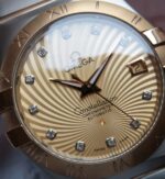 Replica Omega V6 Constellation 35mm YG Bezel YG Textured Dial SS Bracelet A2500 - Image 3