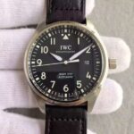 Replica IWC MKF Mark XVIII IW327001 Black Dial Leather Strap