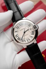 Cartier Replica Watch Ballon Bleu Men s White Dial Leather Strap 42mm - Image 2