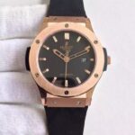 Replica Hublot Big Bang Classic Fusion RG Black Dial Rubber Strap RG Bezel Black A2824