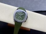 Fake Patek Philippe Replica Watch Aquanaut Chronograph White Gold Khaki Green Dial 5968G-010 GRF(1:1 replica)