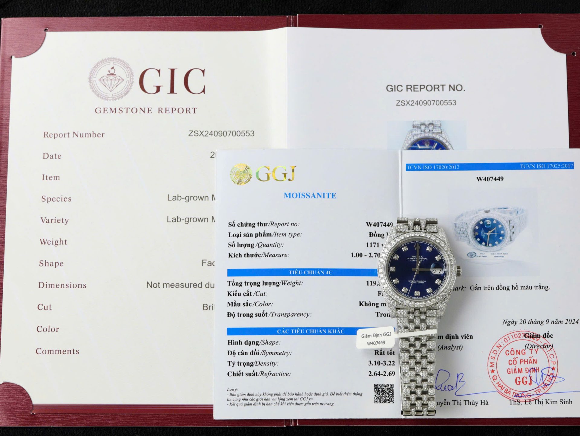 25248473-B0B7-93C1-BD68-7CF0521E8485.jpg Rolex DateJust Blue Dial Copies Watches Custom Moissanite Diamonds 36mm - Image 1