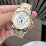 Rolex Sky-Dweller Replica Watch White Dial Demi Oyster Strap Factory N 41mm - Image 3