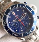 Replica Omega Seamaster 300m Diver Blue Dial Blue Bezel SS Bracelet A7753 - Image 3
