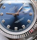 Replica Rolex DateJust 41mm 116334 SS Blue Dial Diamonds Markers SS Bracelet A3136 - Image 3