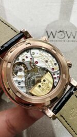 Replica PATEK PHILIPPE 6104P Moon RG Black Dial Diamond Bezel on Black Leather Strap A240 V2 - Image 7