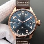 Replica IWC ZF Big Pilot IW502701 RG Blue Dial Leather Strap