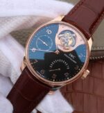 Replica IWC AZ Portuguese Tourbillon IW5042 RG Black Dial Leather Strap - Image 2