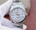 Replica Rolex DateJust 41mm 126334 Noob Fluted Bezel Silver Dial Stick Markers Bracelet A3235