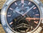 Replica Hublot Classic Fusion Tourbillon 42mm TF RG Skeleton Dial Black Gummy Strap A23J - Image 6