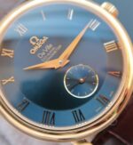 Replica Omega MKF De Ville 39mm RG Co-Axial Blue Dial Brown Leather A2202 - Image 2