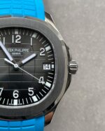 Replica PATEK PHILIPPE Aquanaut 5168G 42mm SS 3KF 1:1 Best Edition Black Dial on Light Blue Rubber Strap A324 V2 - Image 12