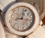 Replica Rolex Yacht-Master 116655 RG White Dial White Ceramic Rubber Strap A2824 - Image 2