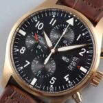 Replica IWC V6 Pilot Chrono RG IW377706 Black Dial A7750