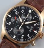 Replica IWC V6 Pilot Chrono RG IW377706 Black Dial A7750