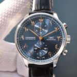 Replica IWC YLF Portuguese Chrono Dubai limited Edition Blue Dial YG Markers