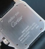 Replica Cartier V6 Santos 100 41mm White Dial Black Leather Strap A2824 - Image 5