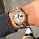 Rolex Best Replica Watch Day-Date Dial Mother Of Pearl Custom Gold Wrapped GMF 40mm - Image 10