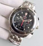 Replica Omega Seamaster 300m Diver Black Dial Black Inner Bezel SS Bracelet A7753 - Image 2