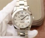 Replica Rolex DateJust 41mm 126300 Noob White MOP Dial Diamonds Markers SS Bracelet A3235