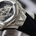 Hublot Big Bang Sang Bleu II Replica Watch Custom Moissanite Diamonds 44mm - Image 6