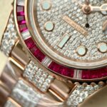 Rolex Replica 11 Watch GMT Master II Gold Wrapped Moissanite Diamond Sapphire 40mm - Image 6