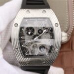 Replica Richard Mille RM018 Hommage a Boucheron SS Black Skeleton Dial Black Rubber Strap 6T51