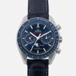 Speedmaster Moonwatch Co-Axial Master Chronometer Moonphase Chronograph 44.25mm Blue Dial(1:1 replica)