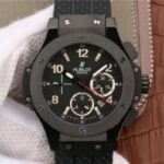 Replica Hublot Big Bang 44mm Full Ceramic Black Dial Black Rubber Strap HUB4100