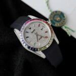 Rolex DateJust Rainbow Fake Watch Rubber Strap 41mm - Image 2