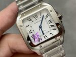 Fake Cartier watch Santos medium model Manufacture mechanical movement Steel Silver Dial WSSA0029 AF(1:1 replica) - Image 8