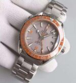Replica Omega Planet Ocean SS GMT Gray Dial Orange Bezel SS Bracelet A8605 - Image 2