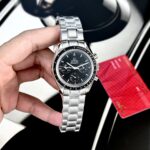 Omega Replica Watch Speedmaster Moonwatch Black Dial Metal Wire 42mm