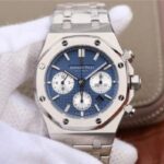 Replica Audemars Piguet Royal Oak Chronograph SS JHF Blue/White Dial SS Bracelet A7750