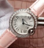 Replica Cartier Ballon Bleu 28mm SS Diamonds Bezel White Dial Ronda Quartz - Image 2