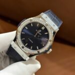 Hublot Classic Fusion Fake Watch Men Blue Dial Bezel Stone CZ HB Factory 42mm - Image 4