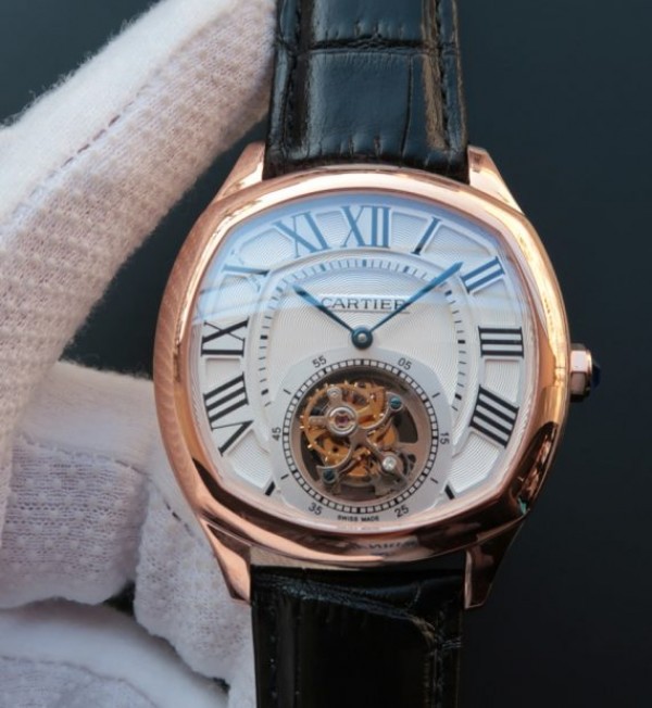 32904692-3BA6-BB98-7990-0961204892A9.jpg Replica Cartier Drive de Cartier Tourbillon RG White Textured Dial Leather Strap - Image 1