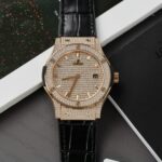 Hublot Classic Fussion King Gold Best Replica Watches Custom Full Moissanite Diamonds 42mm - Image 2