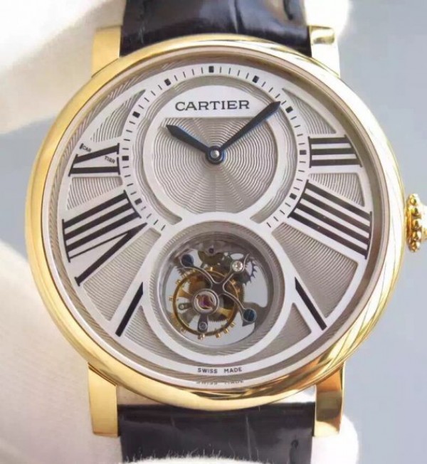 331F5EF4-073F-32F2-CCE7-F07D8DBB5C61.jpg Replica Cartier Rotonde De Cartier Tourbillon YG Leather Strap - Image 1