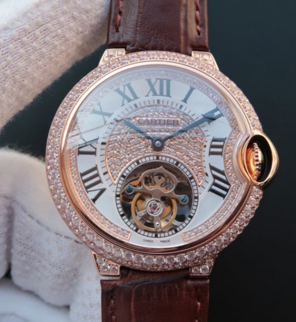332A029A-7781-6B5C-32E3-340BEE4ABE95.jpg Replica Cartier Ballon Bleu de Cartier 42mm Tourbillon RG Paved Diamonds Leather Strap - Image 1