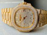 Replica PATEK PHILIPPE ICED Nautilus Jumbo 5711 YG TWF Full Paved Diamonds Dial Case and Bracelet A324 - Image 3