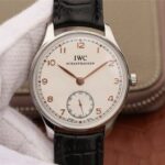 Replica IWC ZF Portuguese IW5454 White Dial Leather Strap RG Hand