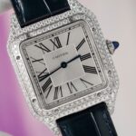 Cartier Replica 1:1 Watch Santos Dumont Large With Full Moissanite Diamond Hong Kong 42mm - Image 4