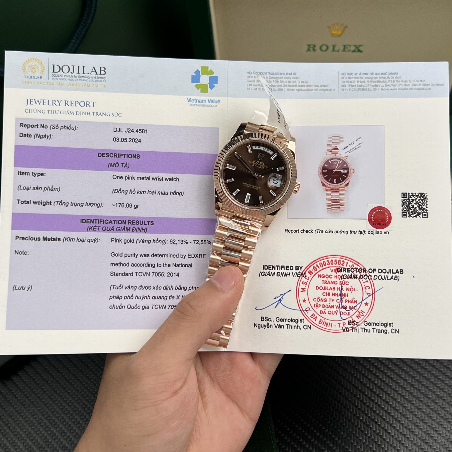 3405C52B-18A0-086E-E7FC-61C819A708F3.jpg Rolex Best Replica Watch Day-Date Gold Wrapped Chocolate Dial Weight 177gram GM Factory 40mm - Image 1